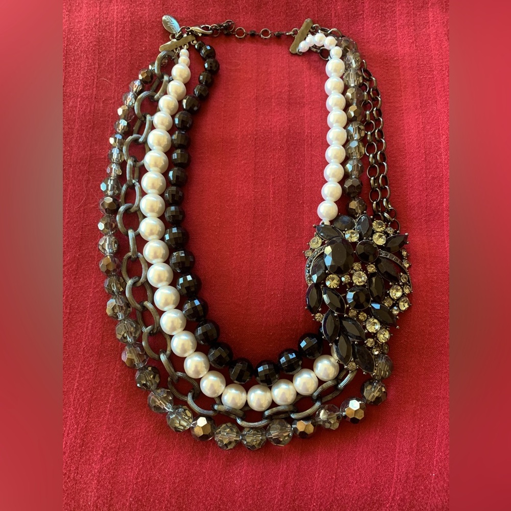 White House-Black Market Gorgeous Choker. Black, White and Silver.